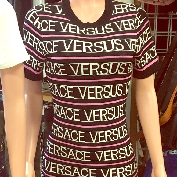 black and white versace dress